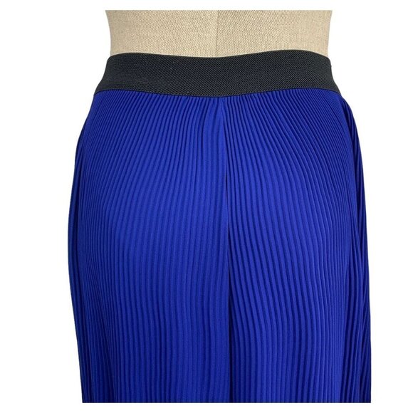 Zara Plisse Wide Leg Palazzo Pants Electric Blue - Size Medium - Picture 5 of 7